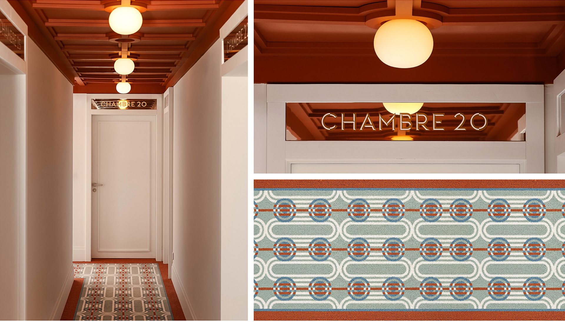 LE PETIT HÔTEL — Design, Création de la moquette et de la typographie signalétique — ADC STUDIO - Saint-Jean-de-Luz